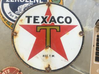 Old Porcelain Texaco Gas Pump Sign
