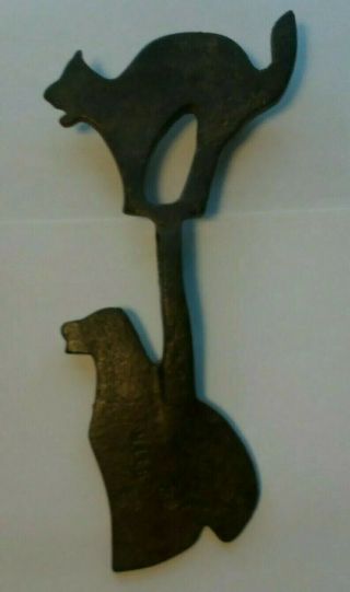 Vintage Aj Smith Cat & Dog Spinning Shooting Gallery Target - Cast Iron