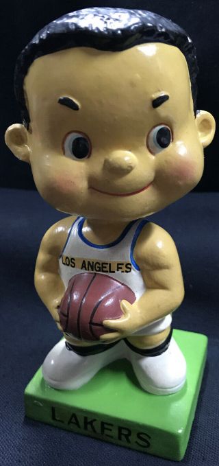 Vintage Los Angeles Lakers Bobblehead Nodder Doll 83 Green Base Great Conditon