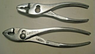 2 Vintage Diamond Tool & Horseshoe Co Duluth Slip Joint Pliers Made In U.  S.  A.
