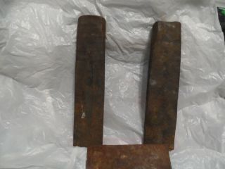 3 Vintage Wood Splitting Iron Wedges Lumber Firewood 2 Ea 7 3/4 " & 1 Ea 4 1/8 "