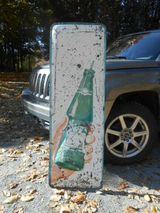 Rare Canada Dry Large 54 " X 18 " Hand Holding Soda Bottle Tin Sign