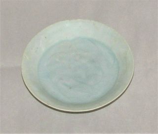 Chinese Sung Porcelain Dish Celadon Small Floral C.  960 - 1279 / 4 " D X 1 " H
