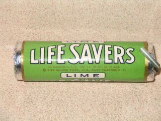 Vintage Early Lime Flavor Life Savers Candy Roll From Port Chester Ny