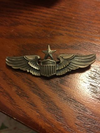 Wwii Sterling U.  S.  Army Air Corp Senior Pilots Wing Meyer Pin Back