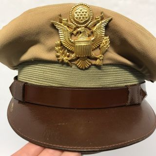 WWII Era US Army Officer ' s Hat,  Size 7 1/4 2
