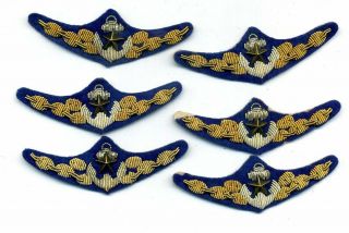 (6) Ww2 Imperial Japanese Navy Naval Aviation Flight Gold - Silver Bullion Wings