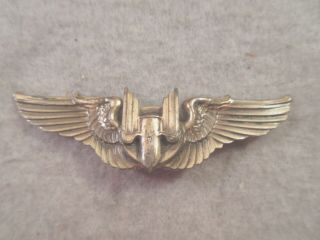 Ww2 Us Army Air Corps Aerial Gunner Wings Marked Sterling Pin Back