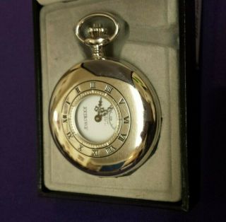 Vintage Jean Pierre Silver Tone Half Hunter Pocket Watch,  Box