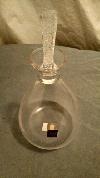 Vintage 10 " Height Lalique Crystal Liquor Decanter Signed W/stopper