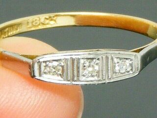 18ct Gold 18k Gold Diamond Art Deco Antique Ring Size P