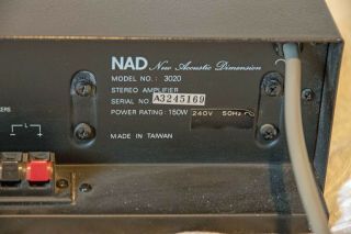 NAD 3020 Series 20 Classic Vintage Audio Amplifier 3