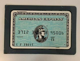 Vintage American Express Card Double Sided Metal Advertising Sign 9 1/2 " X 14 "