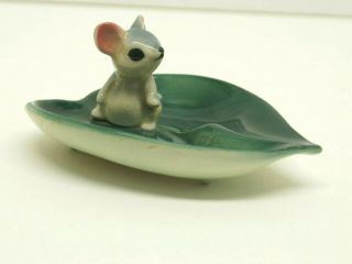 Vintage Fred Kaye Ceramics California Pottery Gray Mouse Ashtray Tray Dish