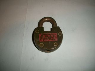 Vintage Old Glory Brass Padlock Lock Has No Key