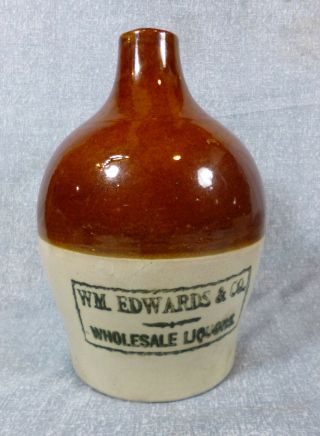 Antique Wm Edwards & Co.  1 Gal.  Stoneware Liquor Jug