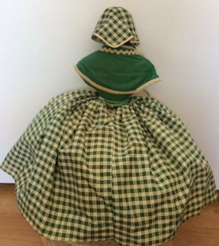 Vintage Appliance Toaster Cover Country Kitchen Doll Figurine Gingham Dress 50’s 2
