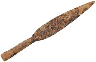 Ancient Rare Authentic Viking Kievan Rus King Size Iron Spearhead 7 - 9 Ad