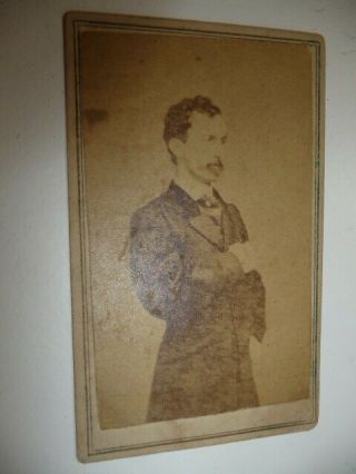 1860 John Wilkes Booth / Abraham Lincoln Assassin Cdv Photograph Photo Rare Pose