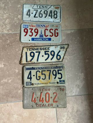 Vintage 1936 2000 1978 Tennessee State Shaped License Plate