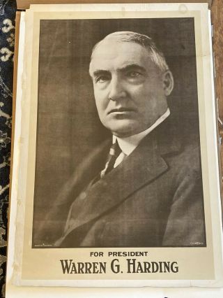 Impressive Large 41” For President Warren G Harding Campaign Poster