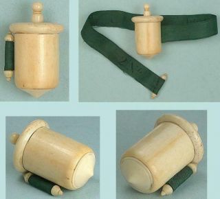 Antique Figural Bone Acorn Tape Measure English Circa 1820