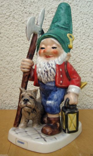 Goebel Co - Boy Figurine Well 520 Conny The Night Watchman Tmk6 Gnome Germany