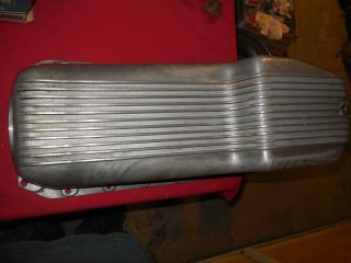 Vintage Cal Custom Finned Aluminum Sb Chevrolet 283 327 350 Oil Pan Gasser Rod