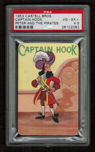 Psa 4.  5 " Captain Hook " 1953 Disney Peter Pan Castell Brother Character Card