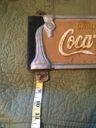 RARE Vintage Drink Coca - Cola Coke Cast Iron Bench Sign 2