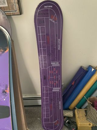 Vintage 1997 Burton Jeff Brushie Snowboard 153 Cm Craps Table Purple