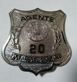 Puerto Rico Police Agent Badge - Policia De Puero Rico - Agente