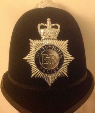 Obsolete British Police Bobby Rose Top Helmet Metropolitan (london) Police