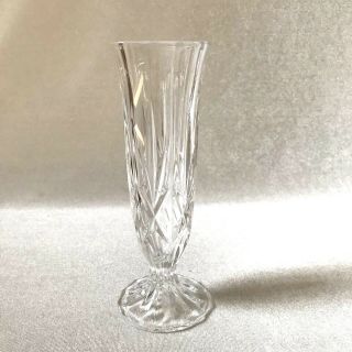 Vintage Lead Crystal Cut Glass Bud Vase,  6 - 5/8” Tal