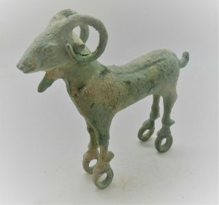 Museum Quality Ancient Luristan Bronze Ram Figurine Circa 1200 - 800bce