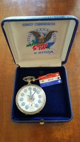 Robert And John F Kennedy Commemorative Pocket Watch.  Includes Tag And Case.