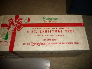 Vintage Evergleam 4 Ft Stainless Aluminum Christmas Tree 58 Branches