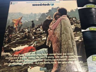 Woodstock,  1969 Live Music Festival 3 - Lps Vg,  /ex Cotillion Sd 3 - 500