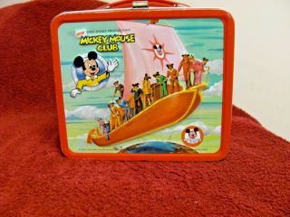 Vintage 1977 Aladdin Metal Disney " The Mickey Mouse Club " Lunchbox C=8 0017