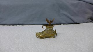 Sewing Vintage Figural Tape Measure Brass Boot Shoe Eagle