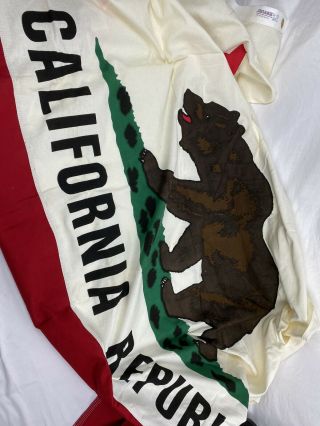 Rare Vintage California Republic Bear State Flag 40s 50s Defiance 70x44 Inches