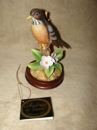 Ceramic Bird Figurine Robin 9973 By Andrea From Sadek,  Perfect
