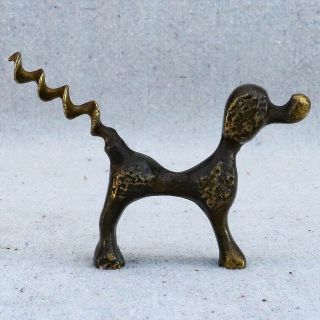 Vintage Art Deco Mid Century Modern Bronze Brass Poodle Dog Corkscrew Hakuli? 3