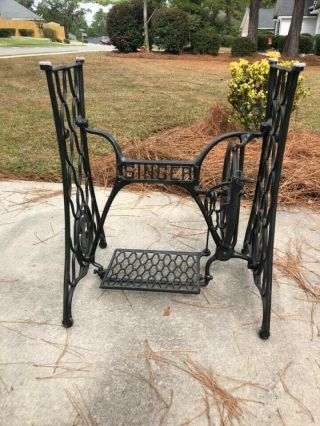 Antique Vintage Cast Iron Singer Treadle Sewing Machine Base Table Legs Stand