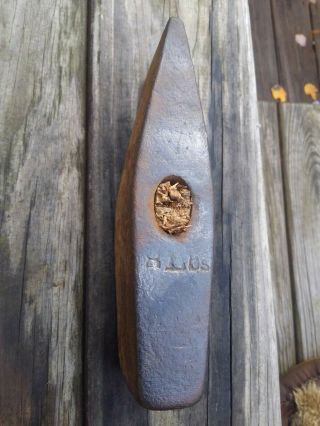Vintage Straight Peen 8 Lb Blacksmith,  Stone Mason Hammer Head Anchor Symbol