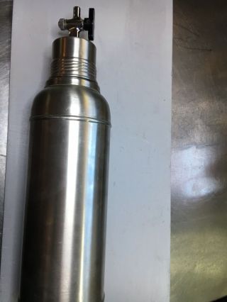 Vintage Stanley Aladdin Ss Vacuum Bottle (thermos - Type) With Server,  Stainless S