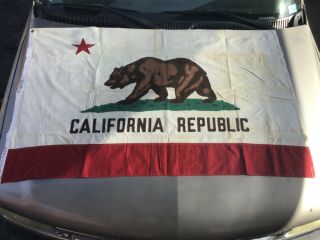 Vintage California Republic State Flag 3’x5’ Paramount Flag Co.  Ajax 100 Cotton