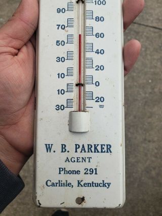 Vintage Standard Oil Of Kentucky Thermometer W B Parker Carlisle KY Sign KYSO 3
