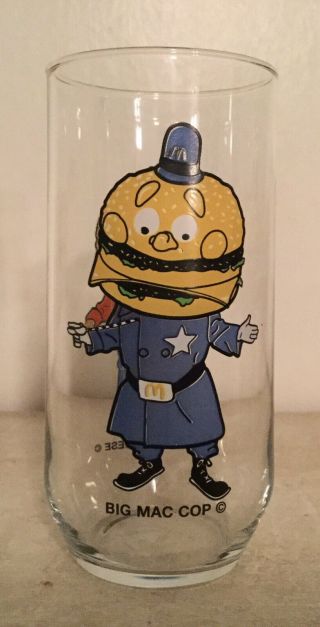 Ultra Rare Prototype Mcdonald’s Glass.  Mayor Mccheese.  Big Mac Cop