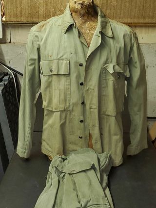 Wwii Us Army Hbt Shirt And Pants Set